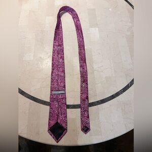 Geoffrey Beene Magenta Paisley Tie